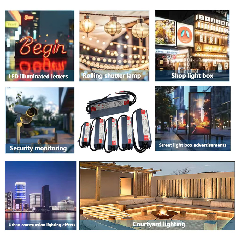 NIUGUY LED Outdoor DC-Stromtransformator IP67 Wasserdichter LED Driver AC100-277V auf DC 12V/24V mit 36W-600W Leistung - Bild 5