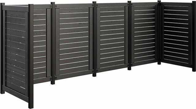 Plus Holz Mülltonnenverkleidung Lund Schwarz B/T/H: 325 x 85 x 124 cm - Bild 1