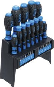 BGS Schraubendreher-Set mit 29-teiligem Bit-Sortiment im blauen Kunststoffständer 6825 - Bild 1