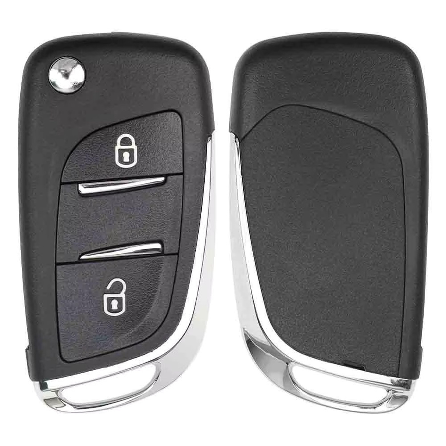 YIQIXIN Flip Auto Fernbedienungsschlüssel für Peugeot 207 307 407 607 408 308 807 und Citroen C4, 433 MHz ID46 Chip, Schwarz, ungeschnitten mit HU83 VA2 Klinge - Bild 1