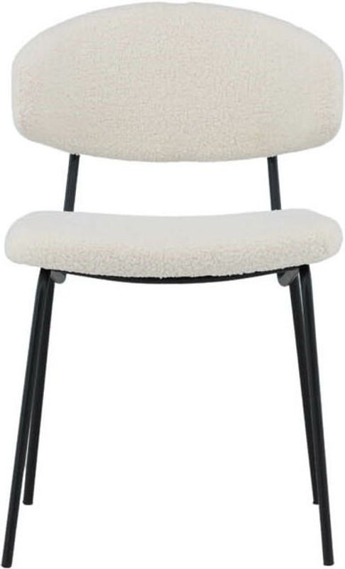 Ebuy24 Chico Esszimmerstuhl in Weiß aus modernem Bouclé-Stoff mit Metallgestell - Bild 1