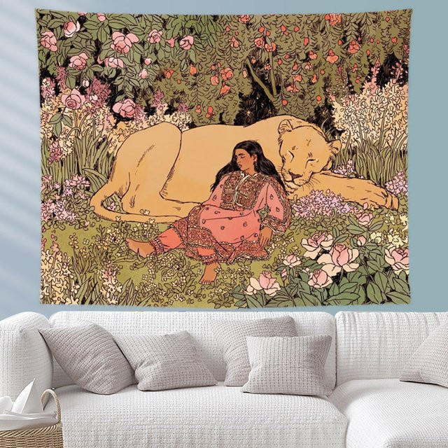 VIKAMA Nordic Wandteppich im skandinavischen Design mit Tiermotiven, Mehrfarbig, B/H: 75 x 58 cm - Bild 1