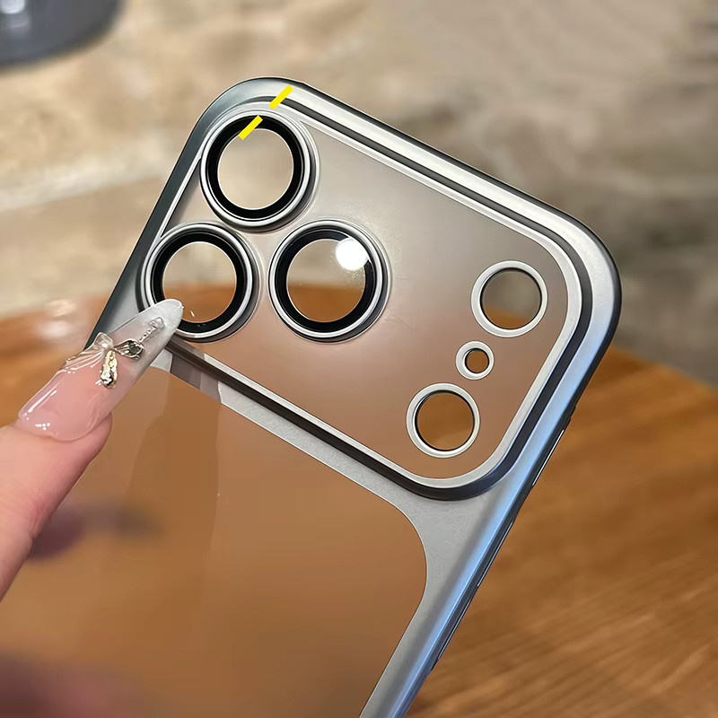 Nano-Matt-Transluzente Hülle für Apple iPhone mit Objektivschutz und matter Rückseite in Orange und Transparent - Bild 2