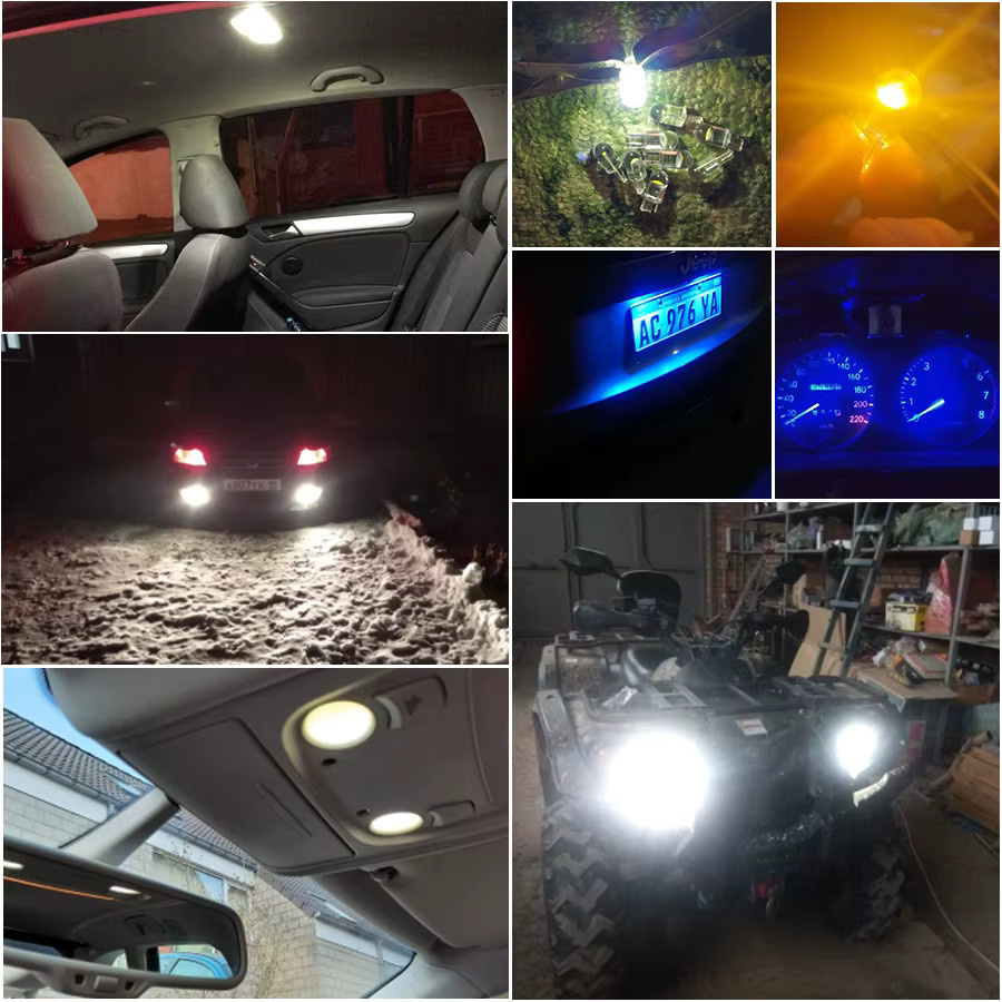 NATURIXY COB LED Autolampen W5W 194 T10 mit Glasgehäuse für Innenraumbeleuchtung und Kennzeichenleuchte in Weiß, Blau oder Rot - Bild 3