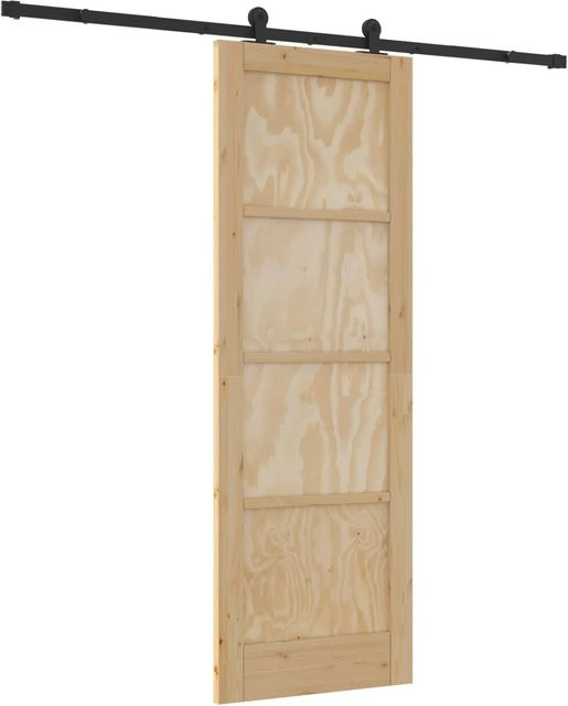 vidaXL Schiebetür ORKDAL aus massivem Kiefernholz in Braun, B: 73,5 cm, H: 211 cm - Bild 1