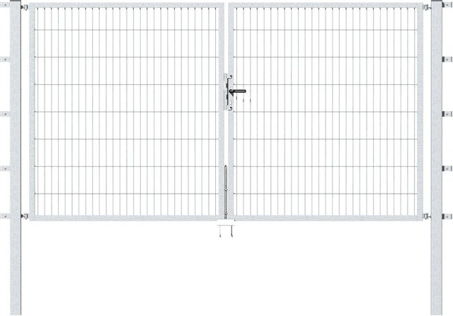GAH ALBERTS Doppeltor Flexo aus verzinktem Stahl in Silber, Breite: 200 cm, Höhe: 140 cm - Bild 1