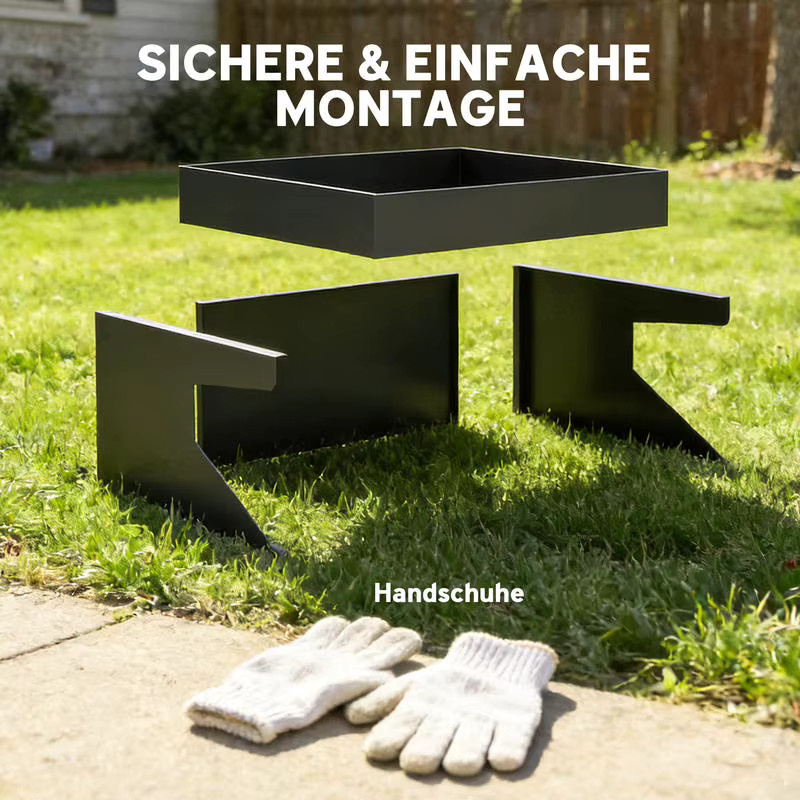 Mähroboter Garage aus verzinktem Stahl mit Pflanzkasten, Schwarz, B/T/H: 75,0 x 46,0 x 0 cm - Bild 2