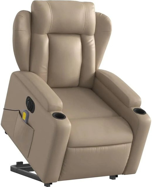 vidaXL Massagesessel mit elektrischer Aufstehhilfe in Cappuccino aus Kunstleder - Bild 1