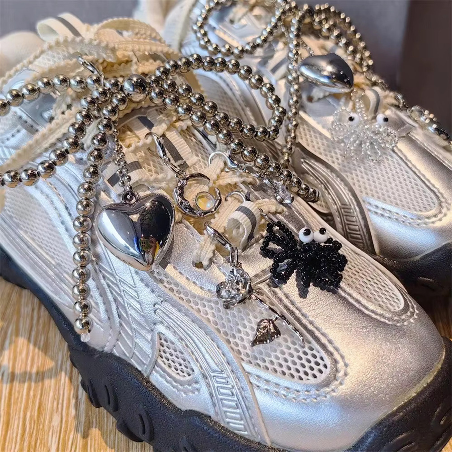 SMATLELF Charms für Turnschuhe, Silber, Perle, Herz, Damen - Bild 2