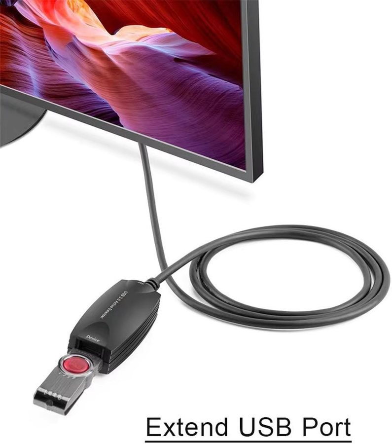Aktives USB A Verlängerungskabel mit Verstärker, 5m USB 2.0/USB 3.0 Stecker auf Buchse, Schwarz - Bild 3