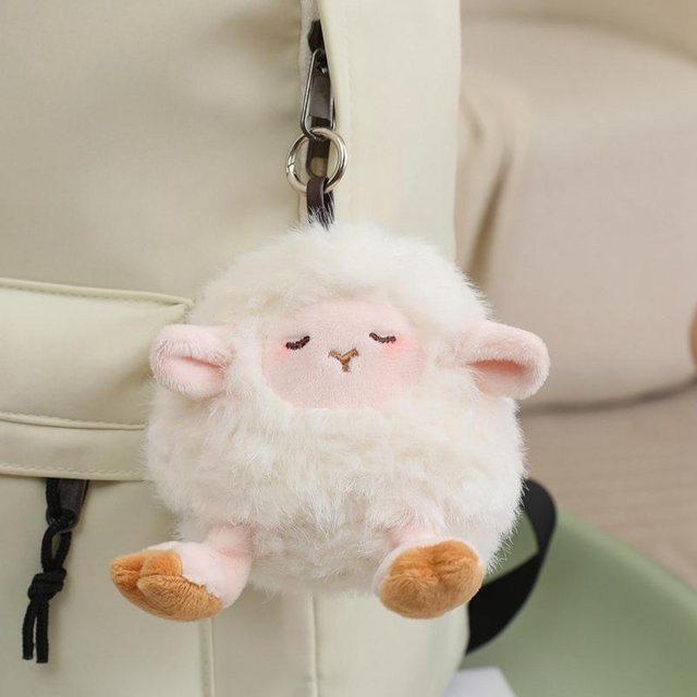 Schlüsselanhänger schlafendes Schaf, weiß, 10cm, Unisex - Bild 1