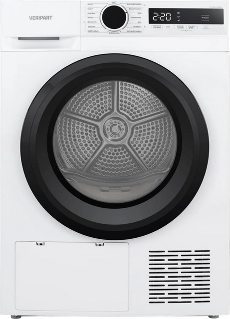 Veripart VPDR8DWDE Waschmaschine mit Wärmepumpe, Frontlader, 8 kg Kapazität, Weiß - Bild 1