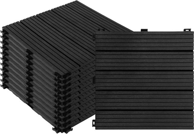 KARAT Terrassenfliesen Claire wetterfest in Grau und Braun mit Click-System, 11er-Set, B/T: 30 x 30 cm - Bild 1