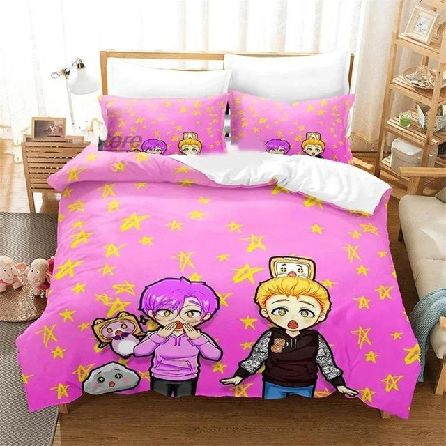 JMG Household Supplies Bettwäscheset 3D Cartoon Foxy Boxy Lanky-box in Pink mit Reißverschluss, B/H: 135 x 200 cm - Bild 1