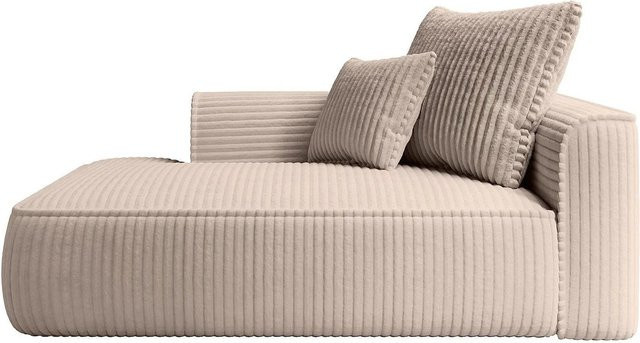 Vente-unique Recamiere Pineta ohne Schlaffunktion in Taupe/Beige mit Cord-Struktur, Breite: 180 cm - Bild 1