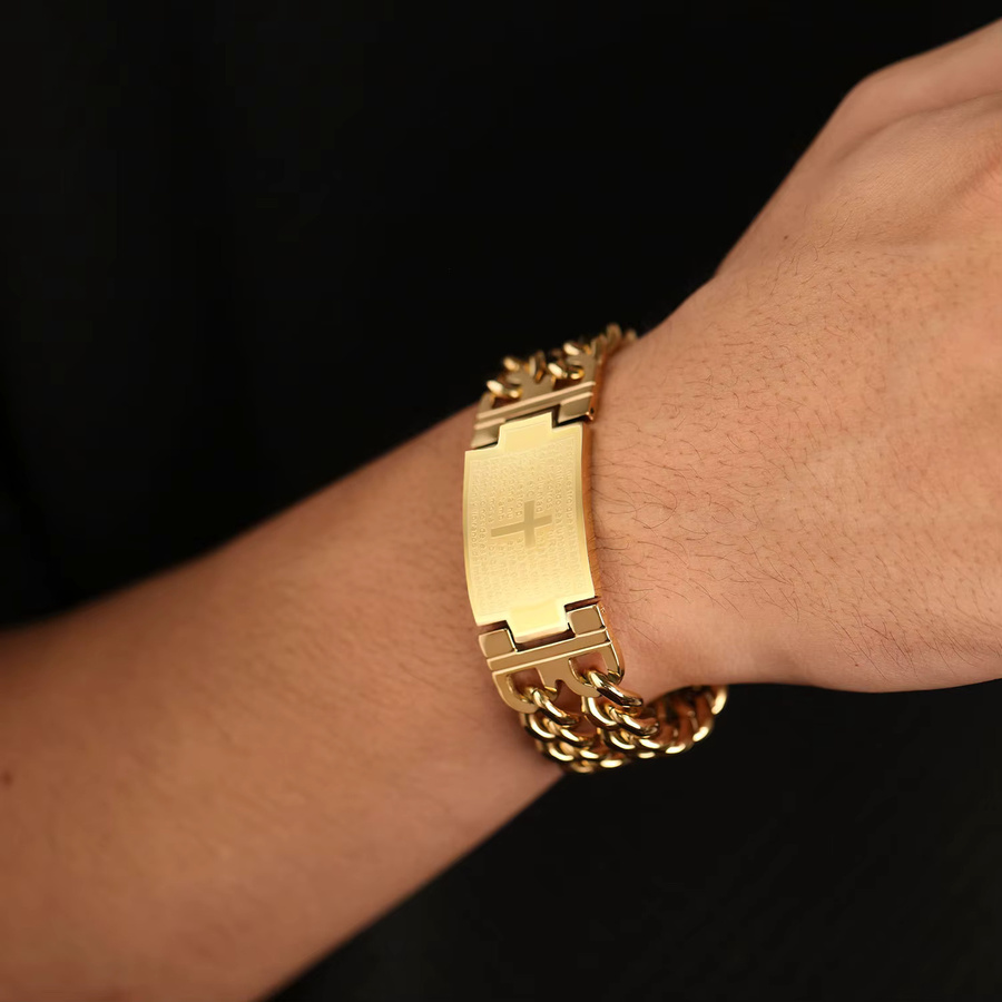 MAGIC ZONE Armband, Edelstahl, Gold, Punk, Herren - Bild 2