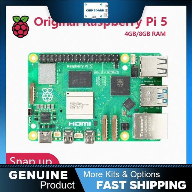 Raspberry Pi 5 Single Board Computer mit Cortex-A76, PCIe, Gigabit Ethernet und USB 3.0 in Grün - Bild 1