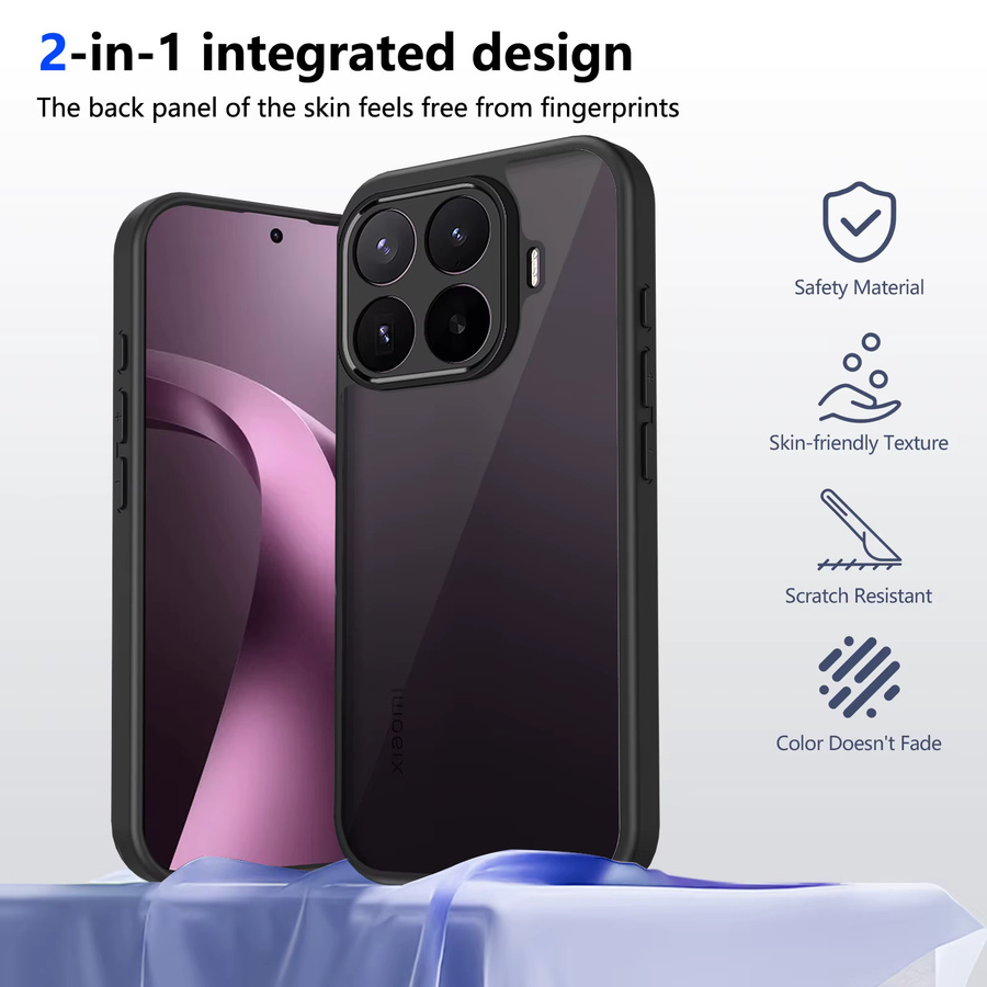 Luxuriöse matte und stoßfeste Handyhülle für Xiaomi 17T Pro, 15, 15T, 14 und 14T Pro Ultra in Transparent oder Schwarz - Bild 3
