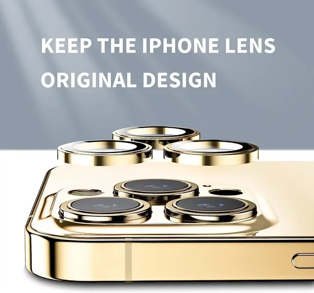 2-3 Stück Kamera Objektiv Schutz Glas Film in Gold Gelb für iPhone 15 Pro Max 14 Pro 13 Pro 12 kompatibel - Bild 1