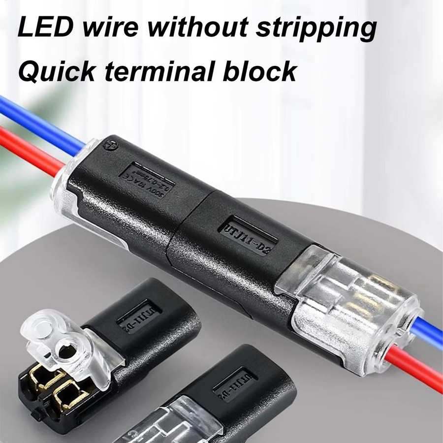 30 Stück 2-polige Stecker in Schwarz als Mehrzweck-Adapter für LED-Anschlüsse bei Automobil- und Fahrzeugumbauten sowie Heimwerken ohne Abisolieren - Bild 6