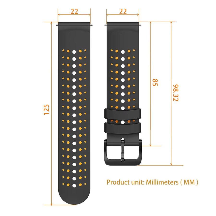 Haylou Uhrenarmband Silikon, 22 mm, Schwarz, Unisex - Bild 3