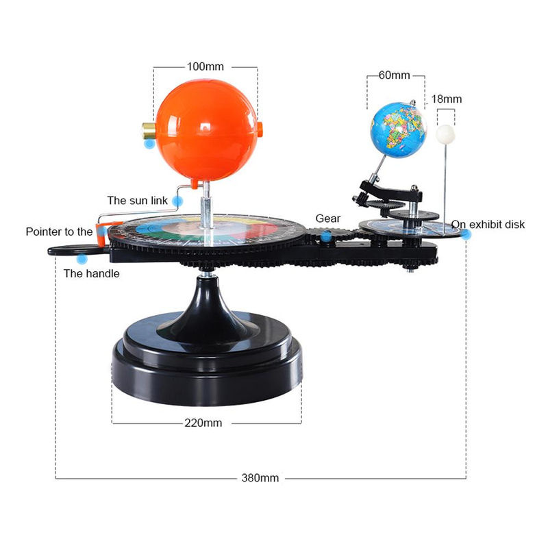 Koogeelife DIY Sonnensystem Modell Globus Erde Mond Orbital Planetarium Pädagogisches Lehrmittel aus Kunststoff, mehrfarbig - Bild 4