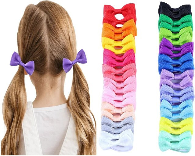 Haarbänder, 40 Stück, Mädchen, einfarbig, elastisch, Kinder - Bild 1