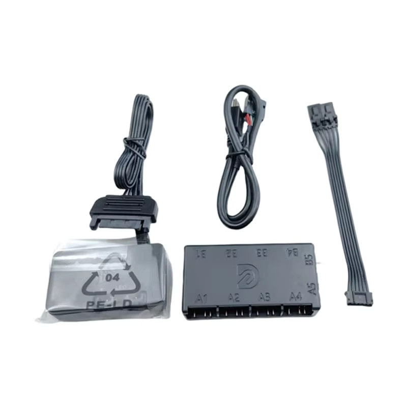DeepRGB Asynchroner Steuerungshub E8/U16 5V 3Pin ARGB Verteiler in Schwarz kompatibel mit SignalRGB, OpenRGB und DRGB-Link - Bild 5