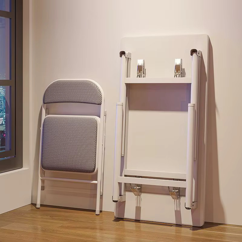 LIUSHADUOLA Klapptisch in Weiß als minimalistischer Schreibtisch und Esstisch für Home Office und Mietzimmer - Bild 3