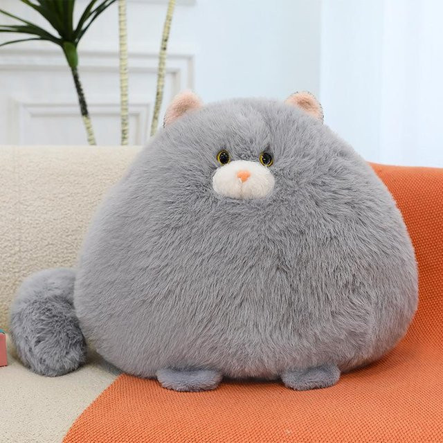 Bai Fen Bai Fette Katze Puppe Plüschtier, grau, 35cm - Bild 1