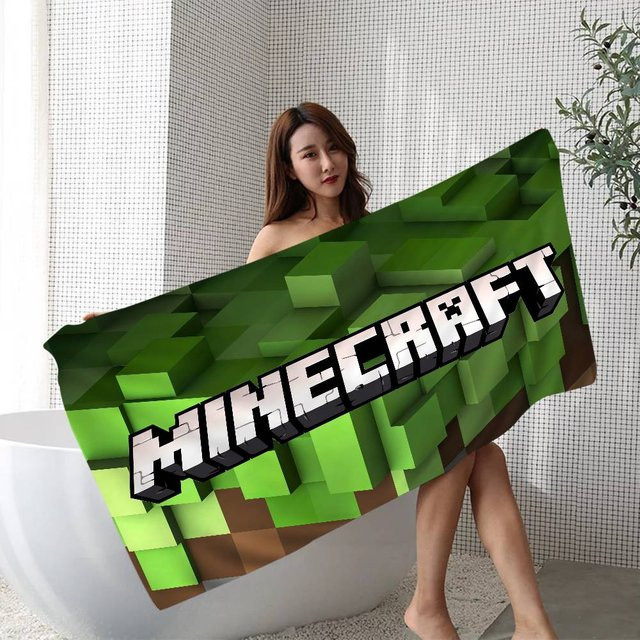Potdemiel Sandbox Game M-Minecraft Strandtuch aus Mikrofaser in Multicolour - Bild 1