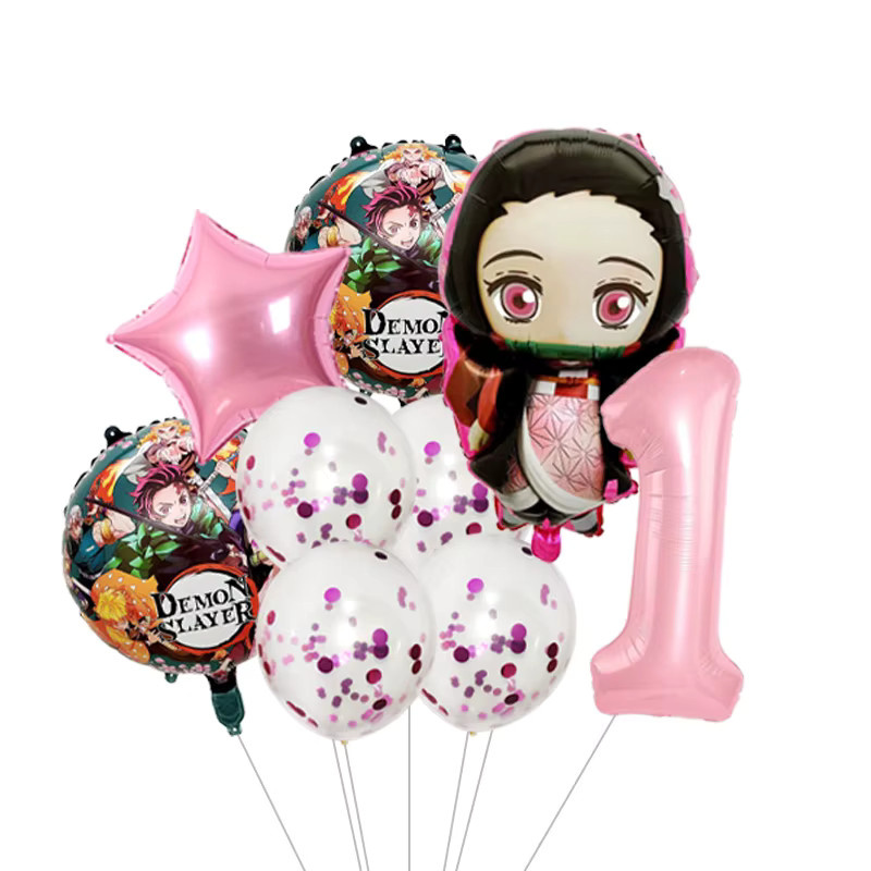 Demon Slayer Folienballons-Set mit Tanjiro und Nezuko Kamado von Bandai in Mehrfarbig für Kindergeburtstage - Bild 2