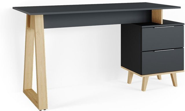 Vicco Schreibtisch Nautica in Anthrazit mit Ablage im skandinavischen Stil - Bild 1