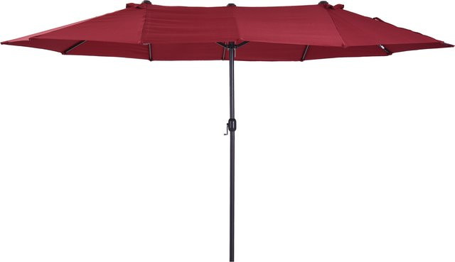 Outsunny Doppelsonnenschirm Gartenschirm in Weinrot mit Handkurbel, B: 455 cm, T: 270 cm - Bild 1
