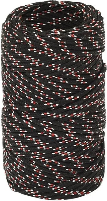 vidaXL Bootsseil aus Polypropylen in Schwarz, Länge: 100 m, Durchmesser: 2 mm - Bild 1