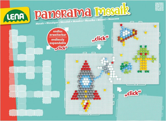 LENA Mosaik Set Panorama XL color 10 mm, Weltraum, Bunt / Mehrfarbig, ab 3 Jahre - Bild 1