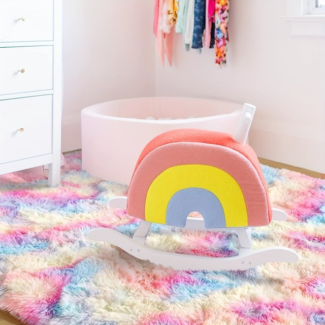 VIKAMA Kinderzimmer-Teppich aus Wolle und Seide im Nordic-Design für Schlafzimmer und Wohnzimmer - Bild 1
