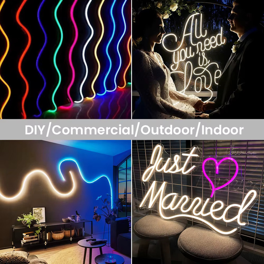 HEGEHE Neon-Flex LED-Streifen mit 120 LEDs, USB-Anschluss DC 5V, Touch-dimmbar, flexibles Silikon-Lichtband für DIY Home Decor in Weiß, Blau, Rosa, Gelb oder Grün - Bild 4