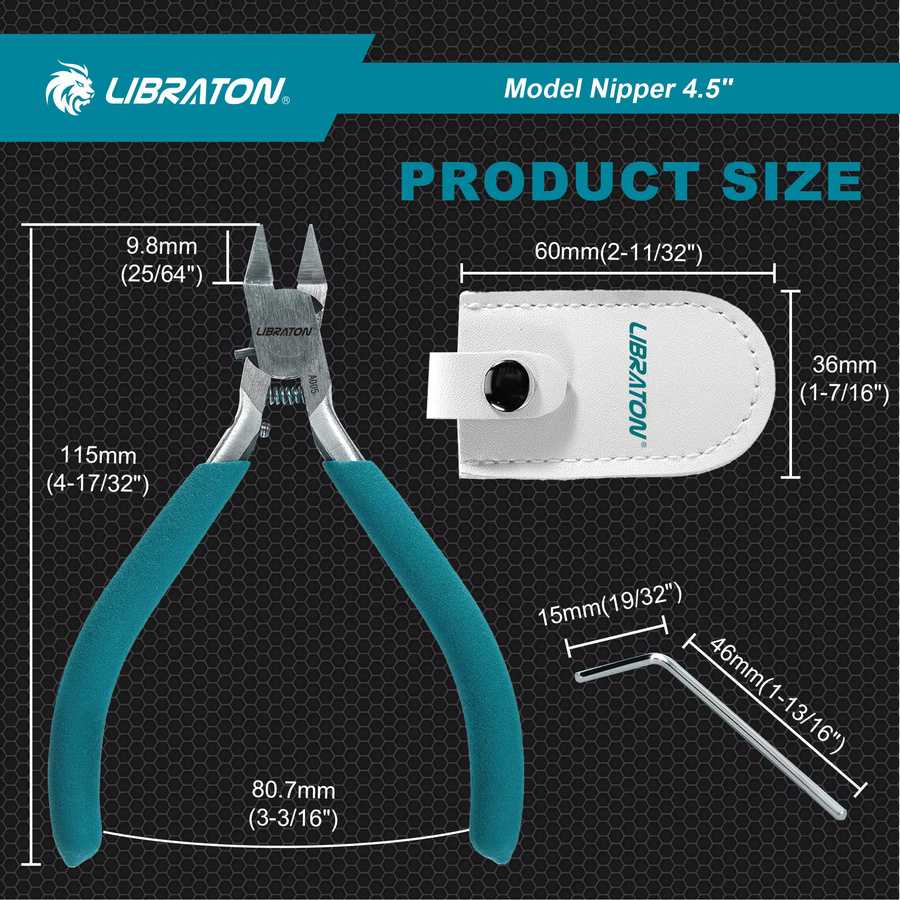 LIBRATON Single-Edge-Modellzange mit scharfem Seitenschneider für Kunststoffmodelle, 11,4 cm - Bild 2