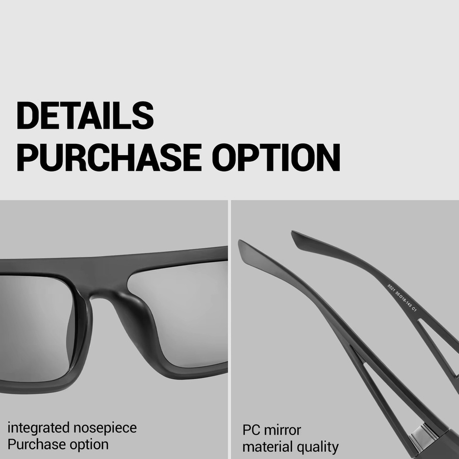 SCVCN Sportsonnenbrille, Unisex, Vollrand, Schwarz, Kunststoff, polarisiert - Bild 4