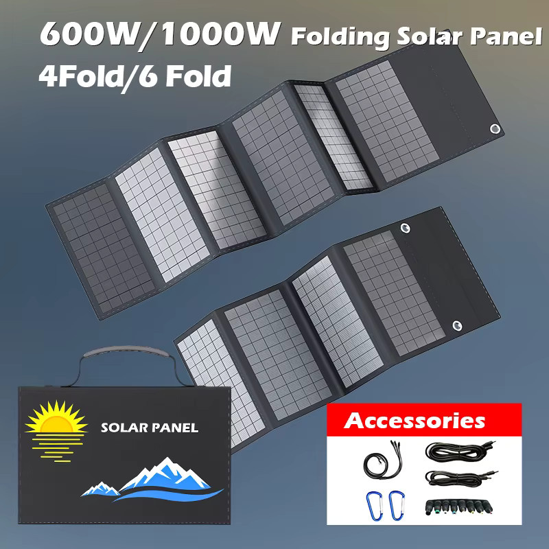 ZRGAE Tragbares faltbares Solarpanel-Ladegerät mit USB und DC für Camping, 18V, Schwarz - Bild 4