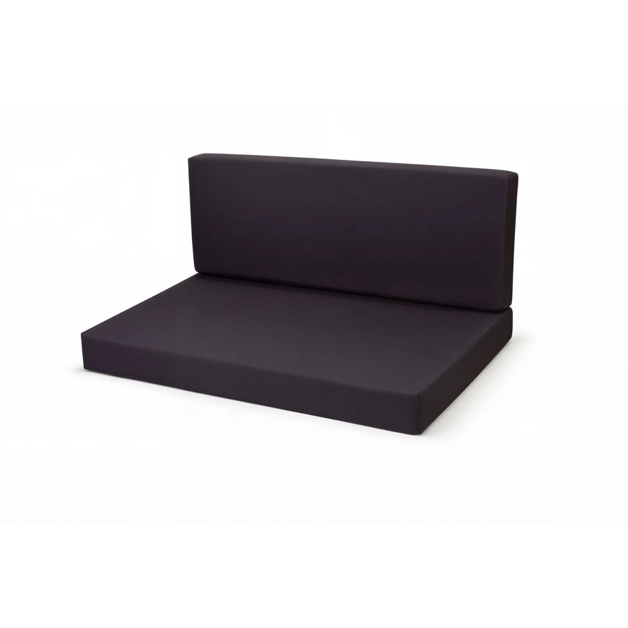 Setgarden Flat Set Palettenkissen in Schwarz bestehend aus Sitzkissen und Rückenkissen mit abnehmbarem Bezug, Breite: 120 cm, Tiefe: 60 cm, Höhe: 10 cm für Sitzkissen und Breite: 120 cm, Tiefe: 40 cm, Höhe: 10 cm für Rückenkissen - Bild 2