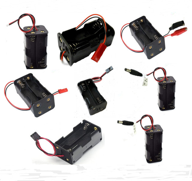 RC-Auto Empfänger Batteriehalter Gehäuse Box in Schwarz mit 4 x AA Batteriefach und JST 3-Pin Stecker kompatibel mit JR Futaba - Bild 1