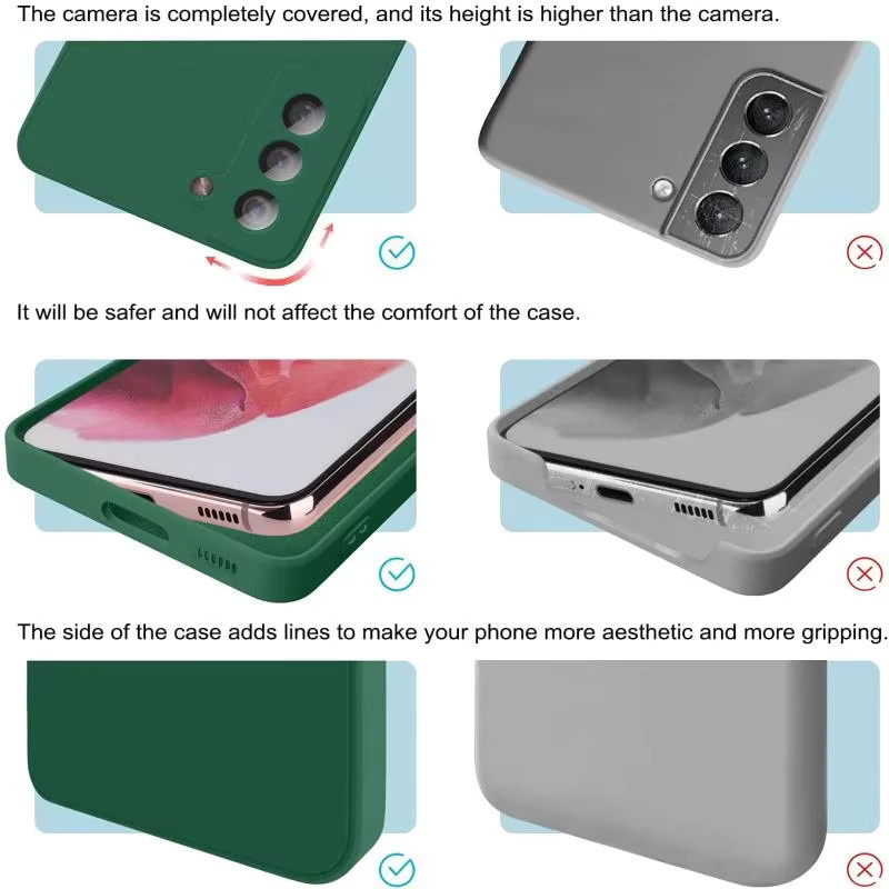 Luxus Flüssigsilikon Schutzhülle für Samsung Galaxy S25 S24 S23 S22 S21 S20 FE Plus Note 10 A52 A51 A72 A71 A41 A31 A70 A50 in Grau - Bild 4