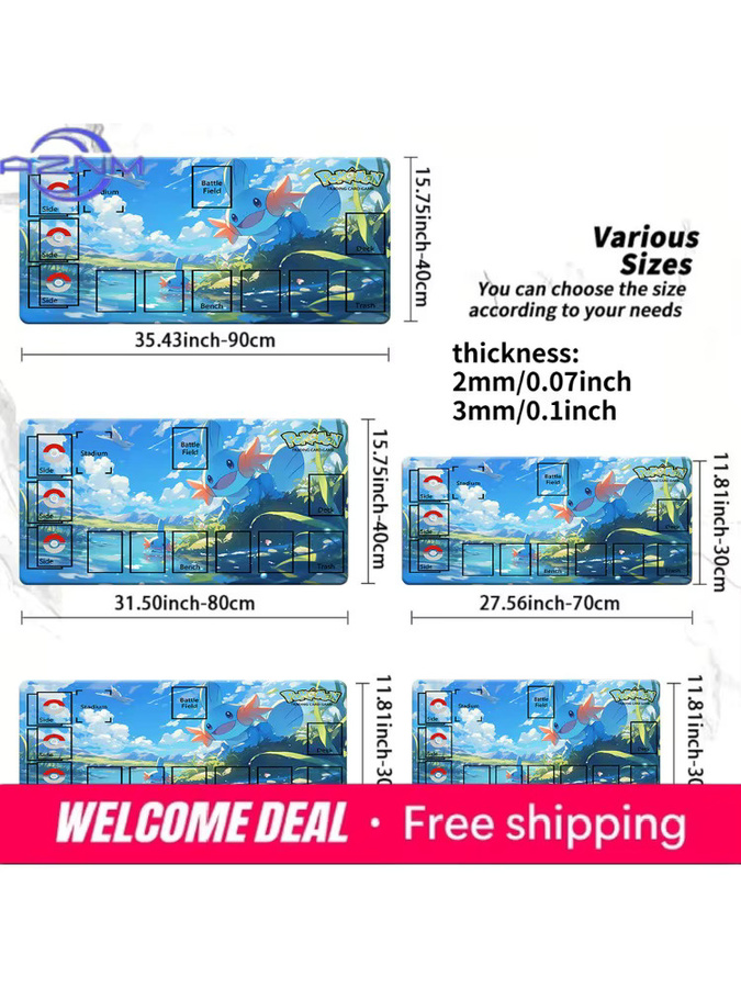 Potdemiel Mudkip Wasserlandschaft Pokémon TCG Spielmatte, Mauspad - Bild 7