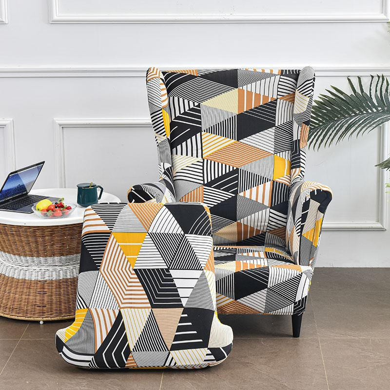 YZFZP Bedruckter Ohrensesselbezug aus Stretch-Spandex in modernem Design, waschbarer Sesselbezug für Relax-Sofas und Kissenbezüge - Bild 2