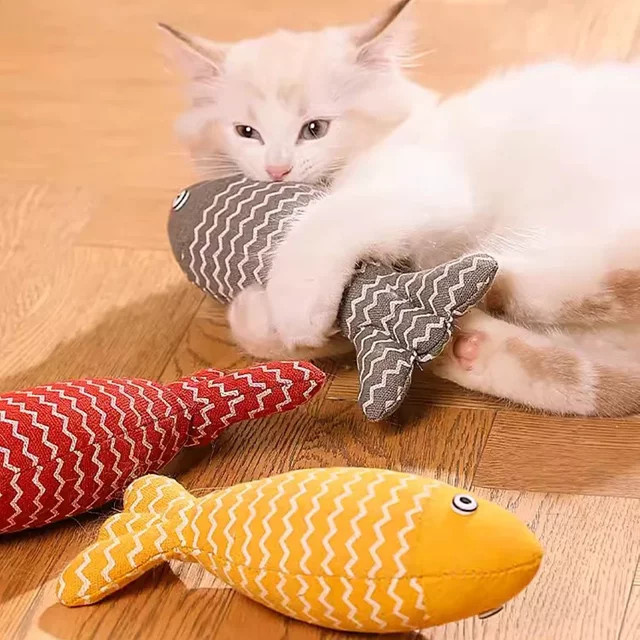 HOCOSHINE Katzen Fisch Spielzeug, interaktive Simulation, mit Katzenminze - Bild 1