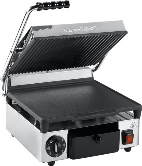 Milantoast Profi-Kontaktgrill in Silver, B/T/H: 38,0 x 25,0 cm - Bild 1
