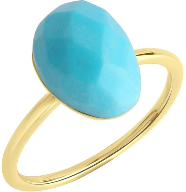 Jamelli Ring 925 Silber, vergoldet, Türkis, Damen - Bild 1