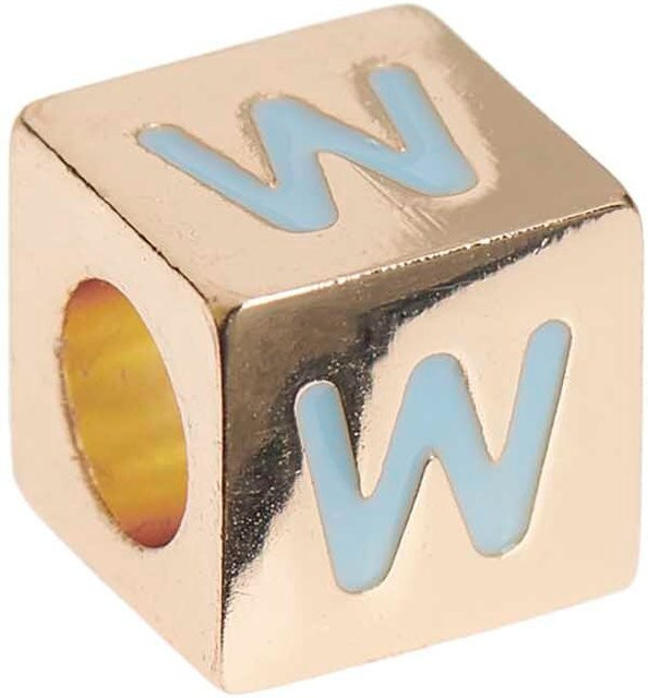 Rico Design itoshii Ponii Beads Buchstabenwürfel in Gold, B/T/H: 1 x 1 x 1 cm - Bild 1